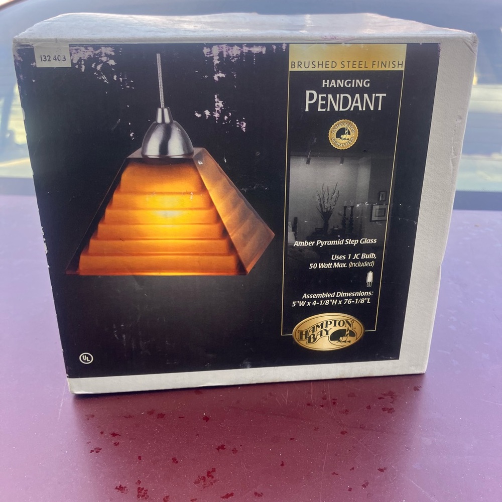 Hampton Bay Amber Pyramid Hanging Pendant